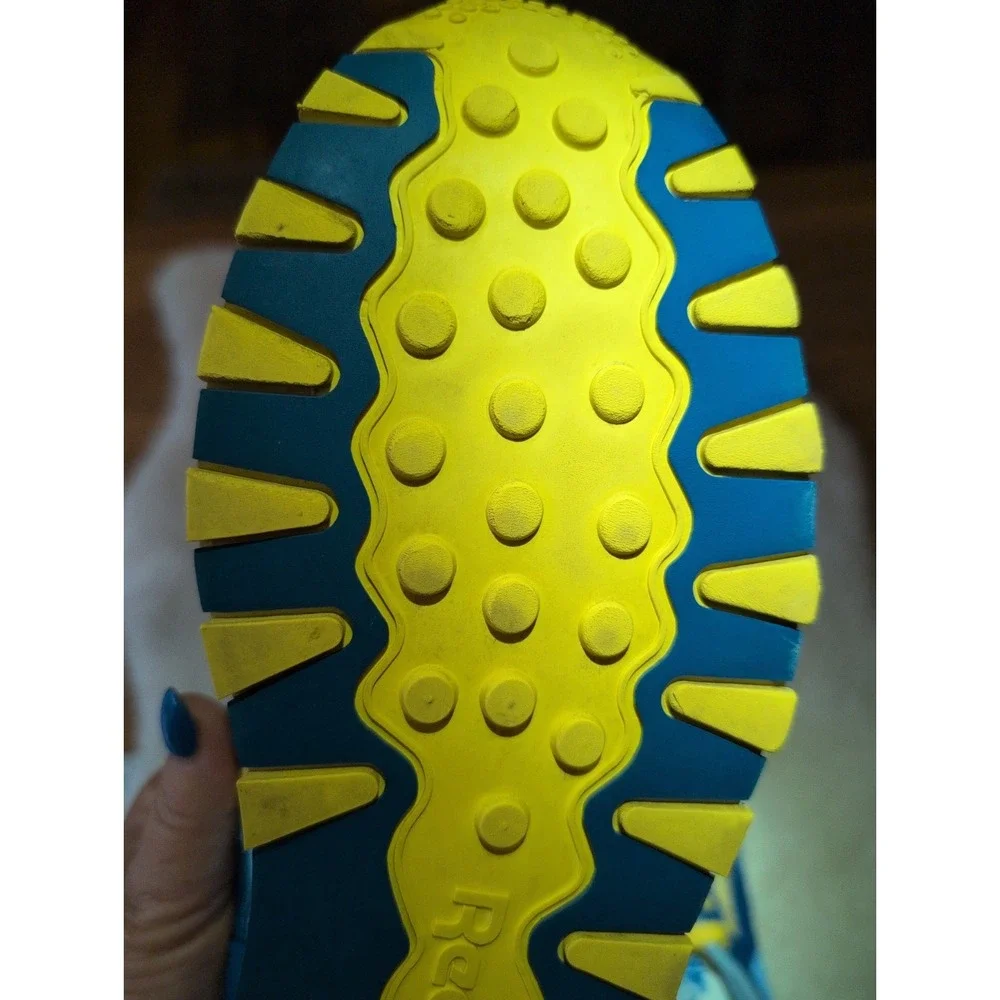 Brewer Colors Reebok Aztec II Running Sneakers Shoe Men's Sz 10 Blue Yellow GUC